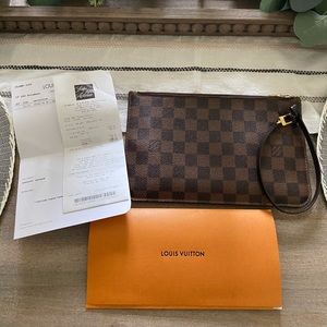 Louis Vuitton Damier Ebene Neverfull Pouch
